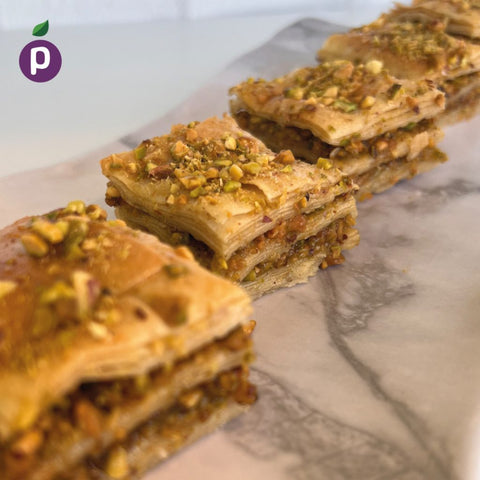 Baklava relleno de pistachos