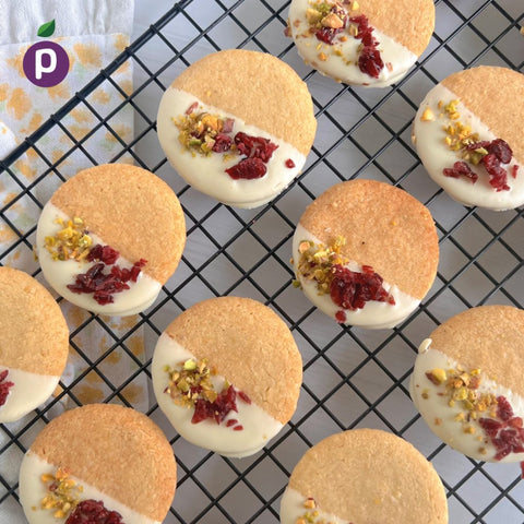 Galletas de harina de almendras, pistachos y cranberries
