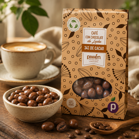 Café Tostado Cubierto con Chocolate Leche